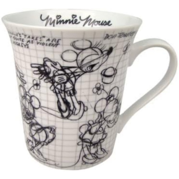 Tracey Porter Coffee Tea Mugs Disney Sketch Book Minnie Mouse Set of 2 - Picture 8 of 9